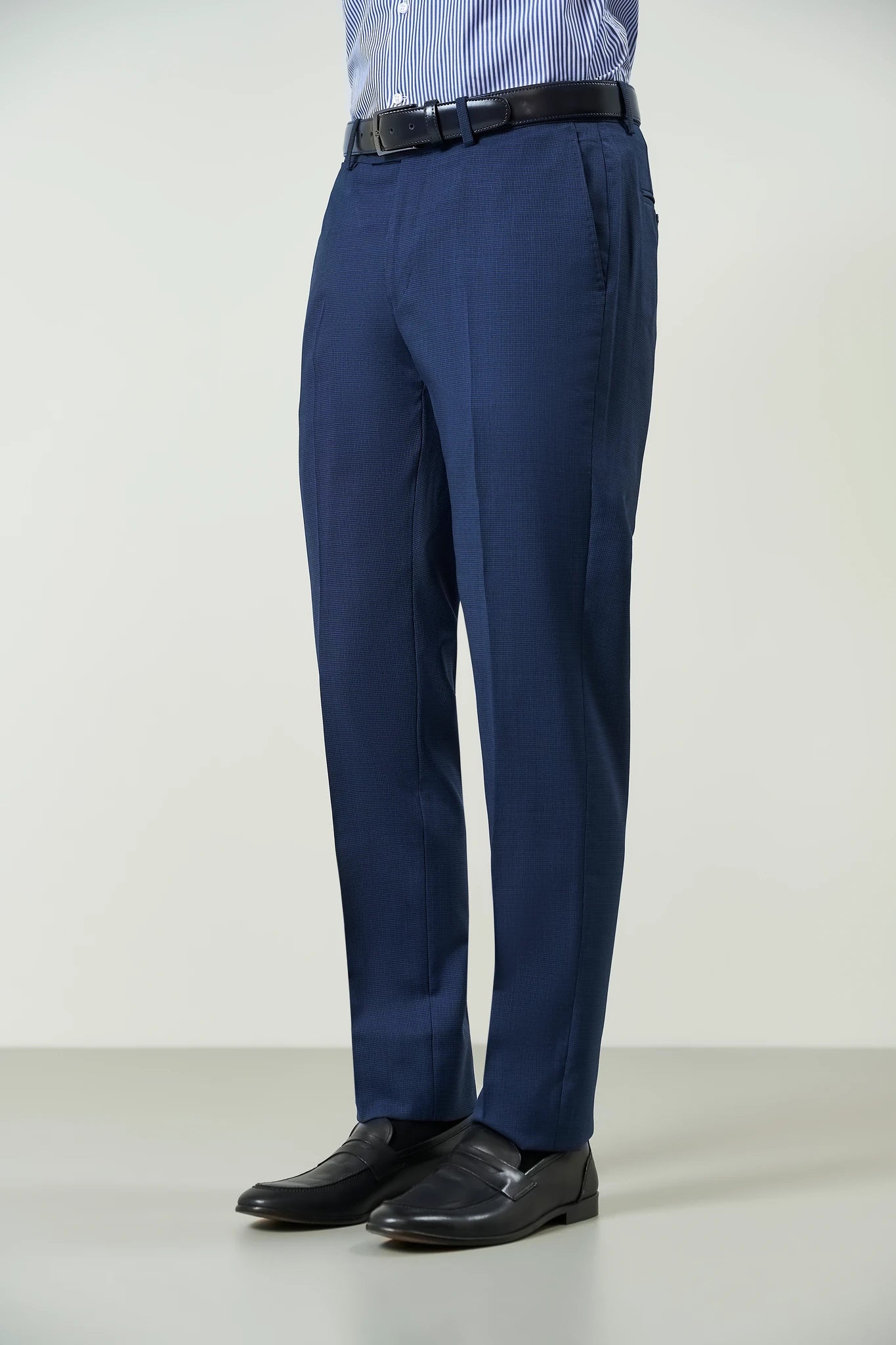 Abito blu microdisegno lana custom fit Angelico 7