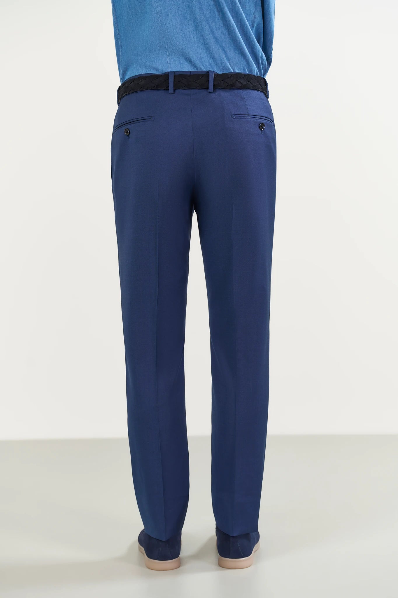 Sallia blauer Wollanzug aus 110er-Stahl, maßgeschneidert Angelico 7