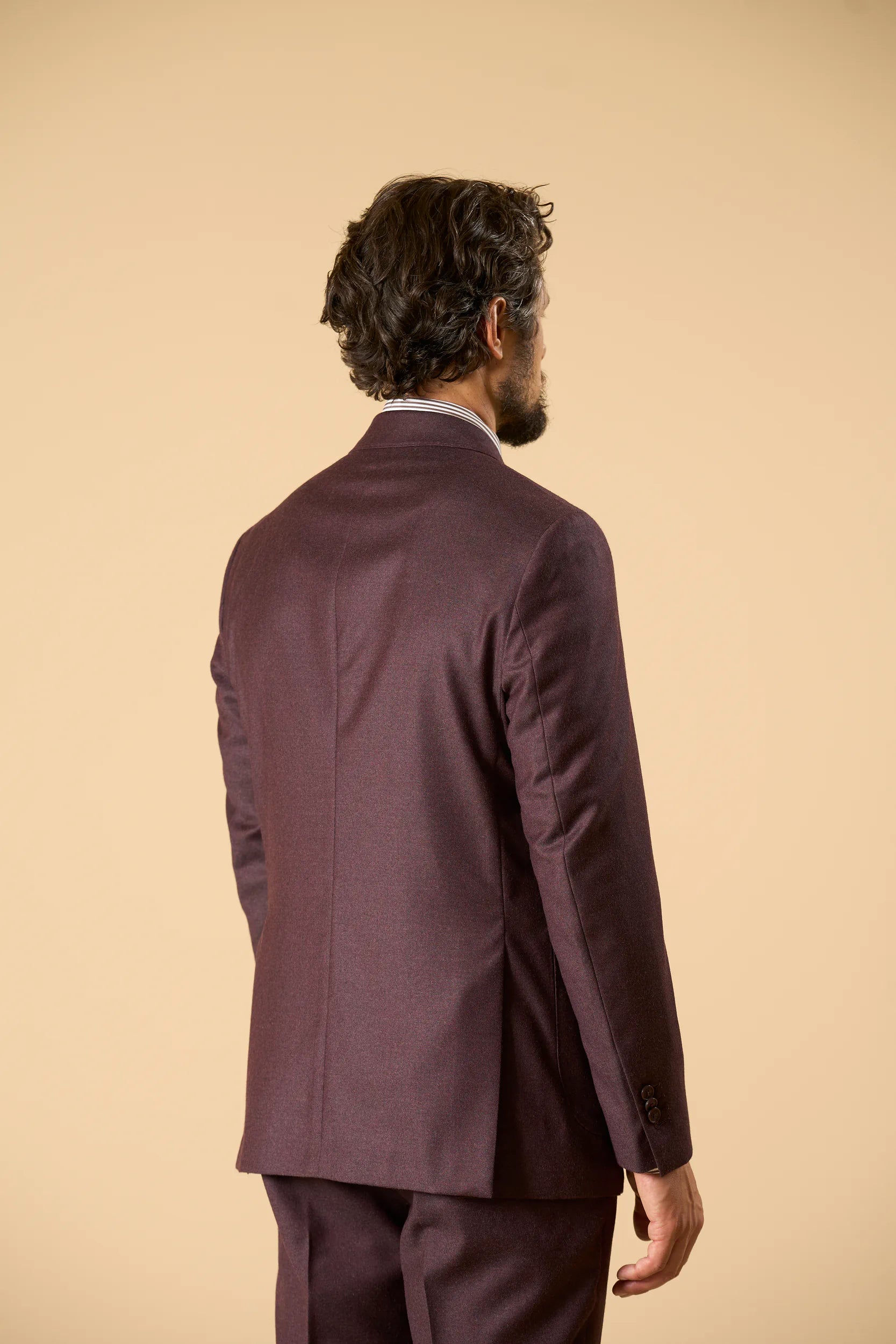 Abito burgundy flanella lana vergine Super 100's custom fit Angelico 8