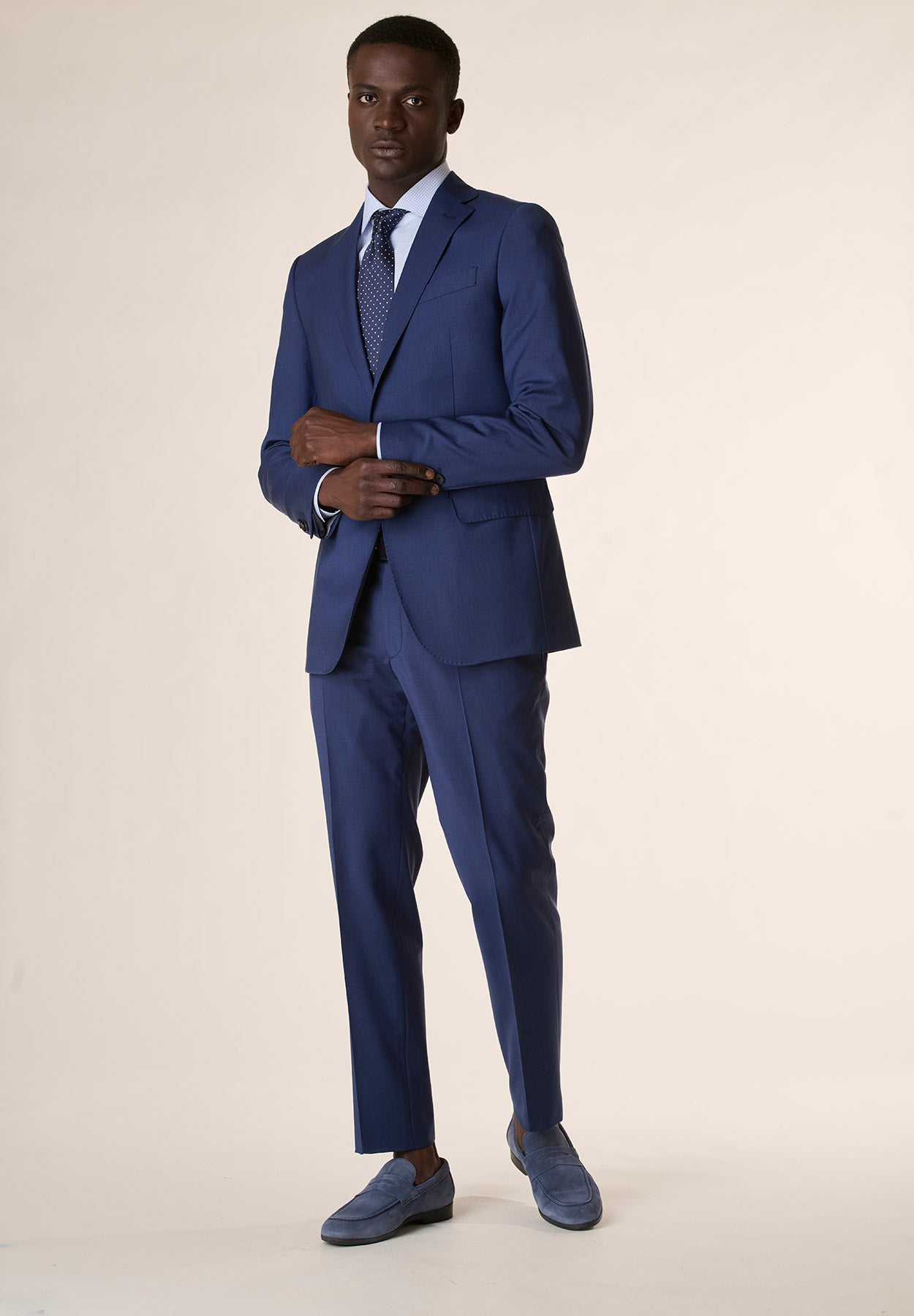 Blueette canvas wool stretch slim fit long suit