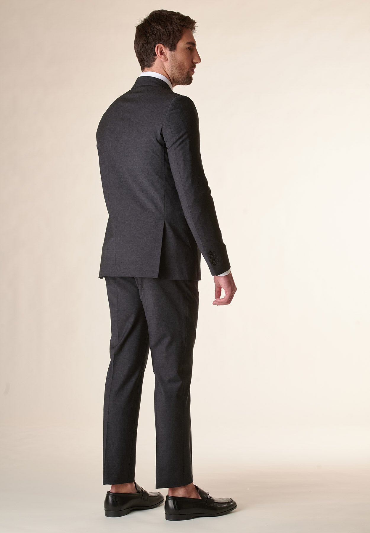Anthracite cloth wool stretch custom fit suit