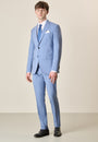 Abito azzurro gessato lana vergine custom fit