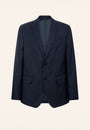 Blue pinstriped suit in comfort fit virgin wool