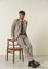 Abito beige gessato punte lancia flanella lana vergine custom fit-Angelico