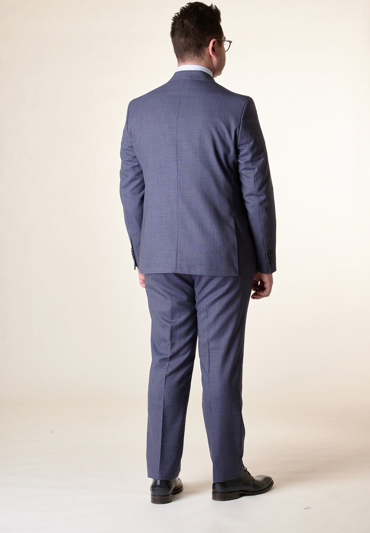 Light blue micro-weave wool comfort fit suit