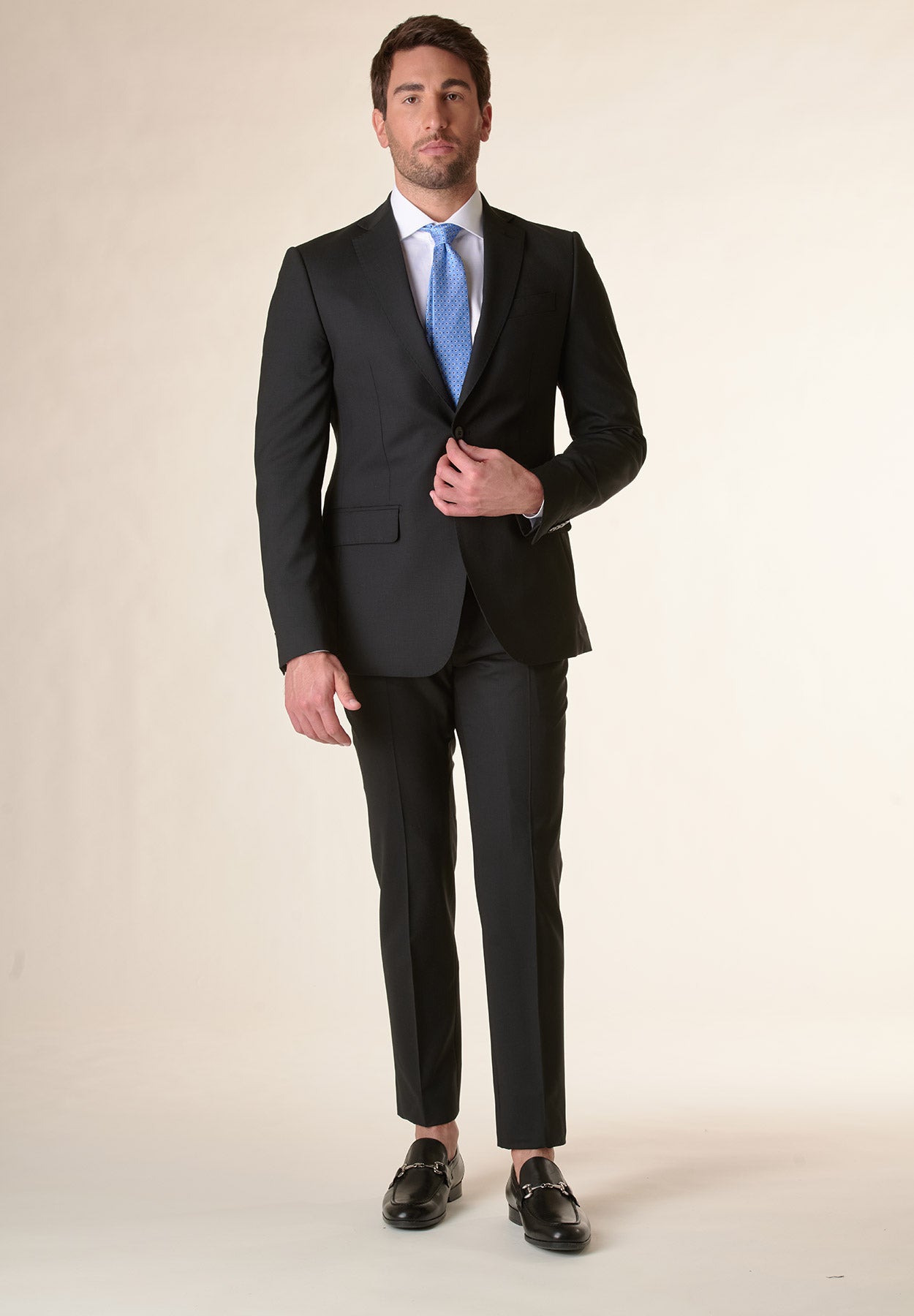 Cravatta Completo Blu Scarpa Nera Shirt Camicia Nera Abito Blu