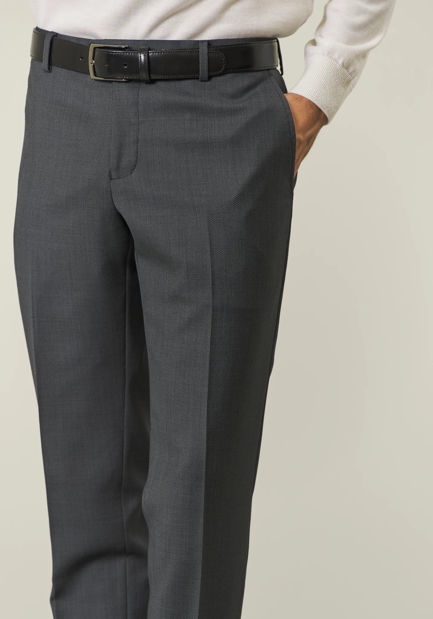 Abito antracite occhio di pernice lana custom fit