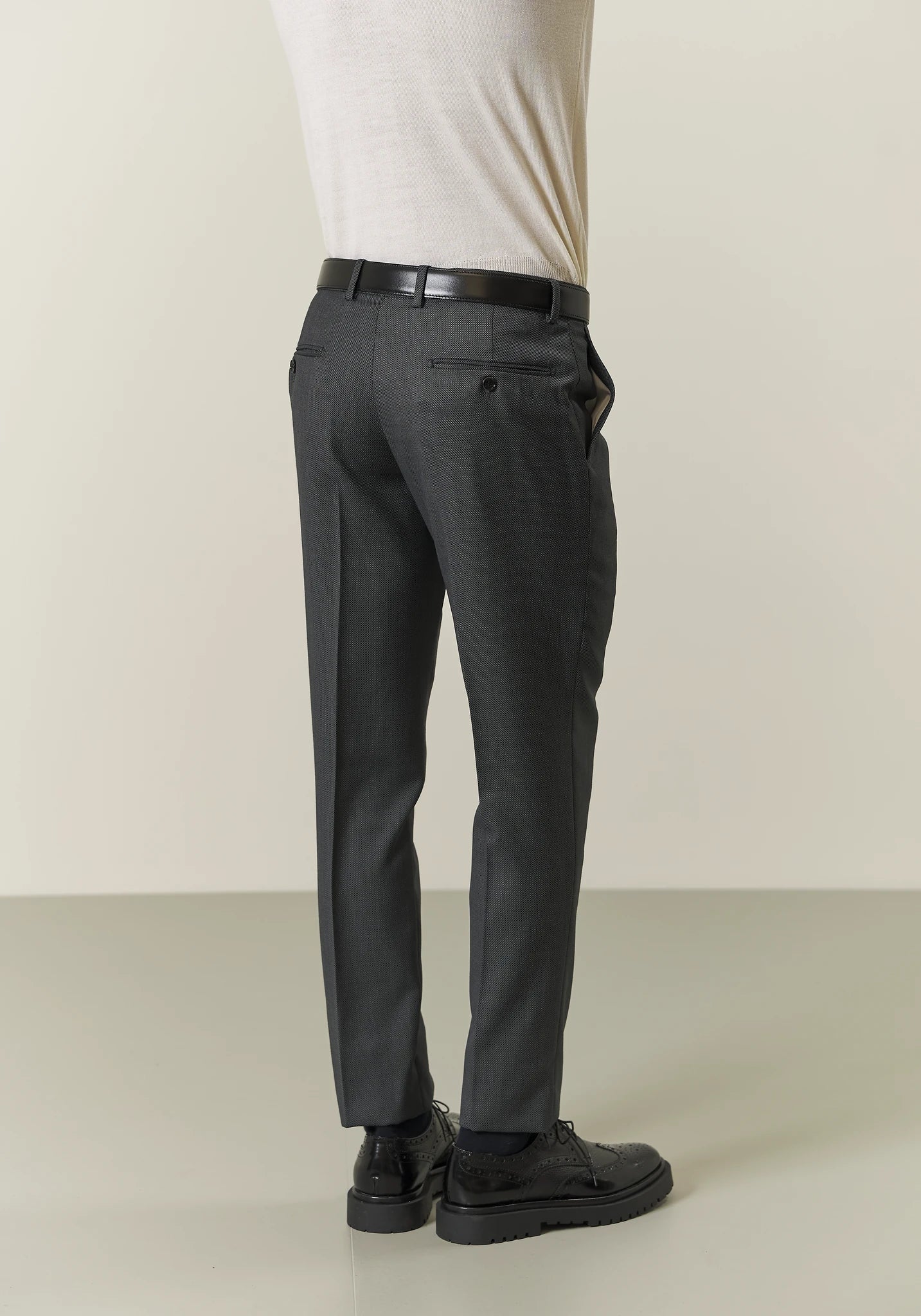 Abito antracite occhio di pernice lana custom fit
