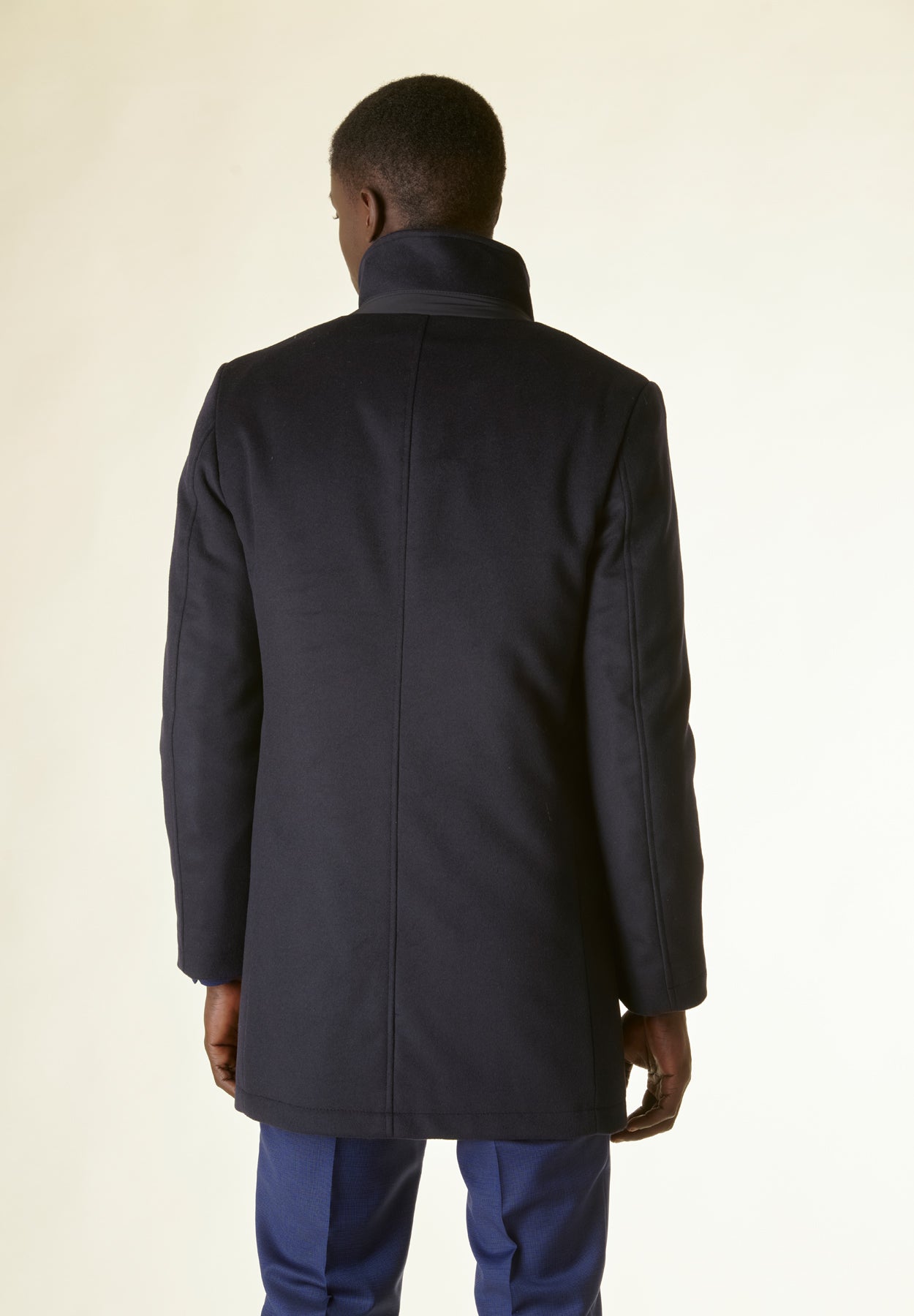 Cappotto blu coreano imbottito pettorina staccabile-Angelico