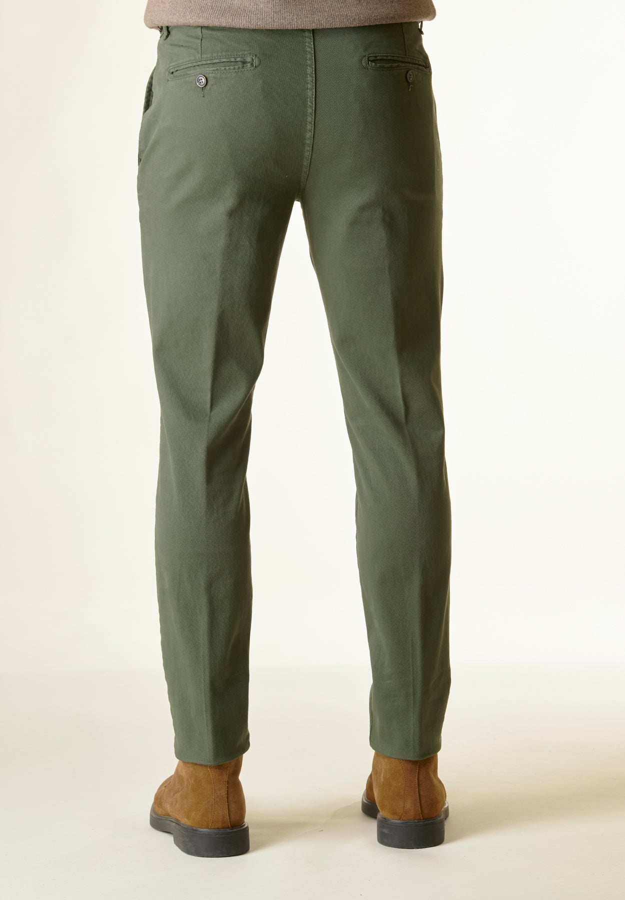 Pantalone verde tricotina slim-Angelico