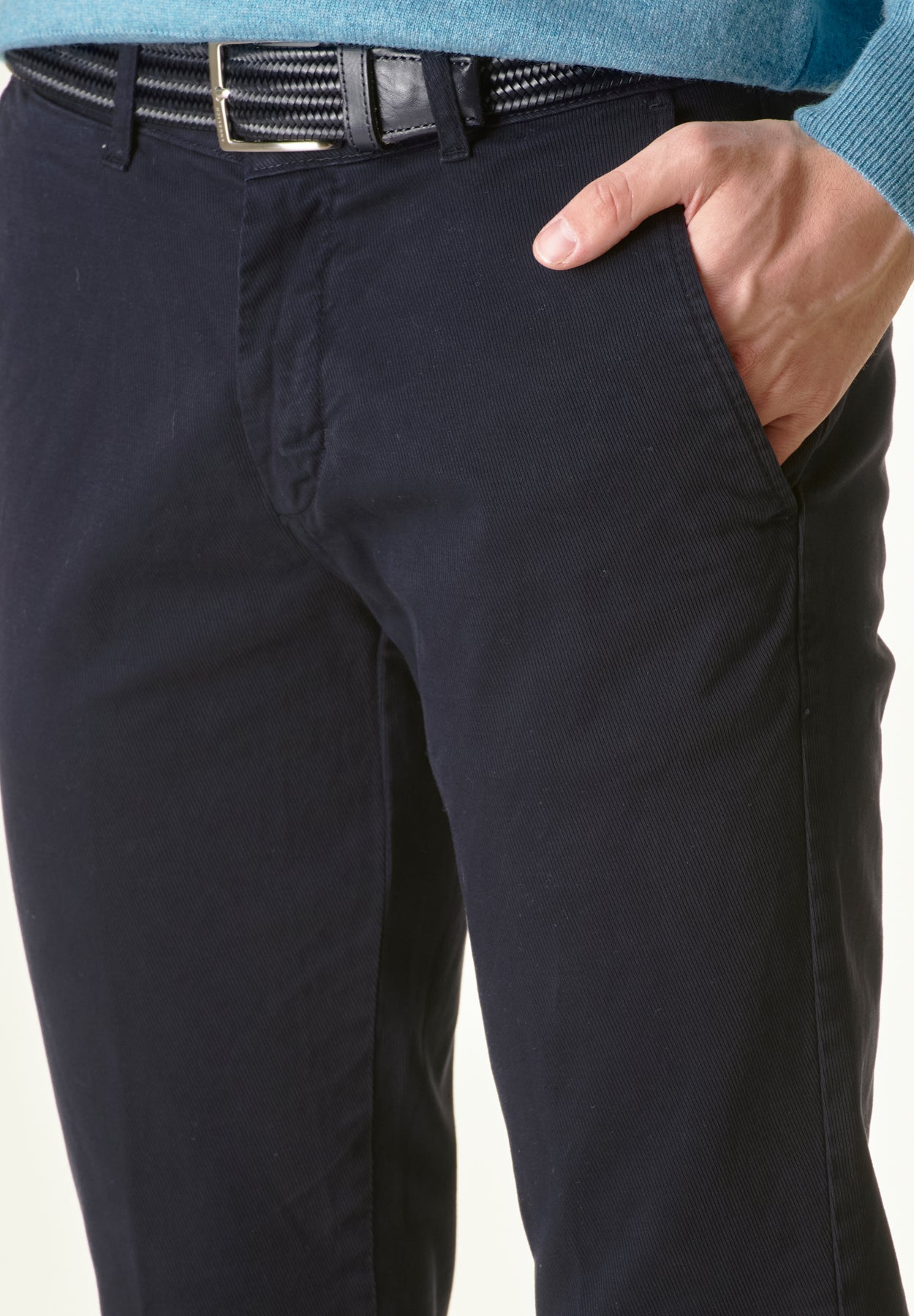 Pantalone blu tricotina slim