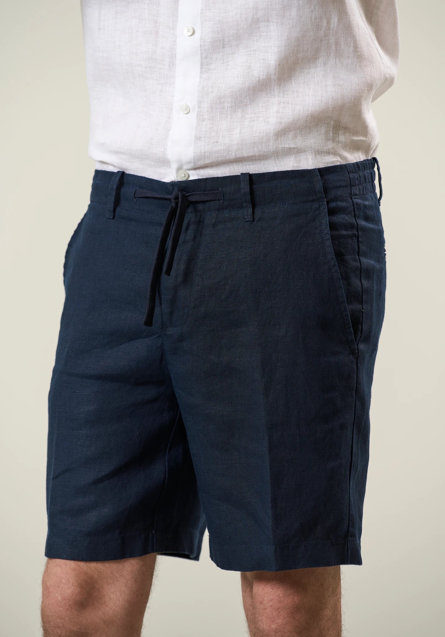 Bermuda blu lino coulisse Angelico 3