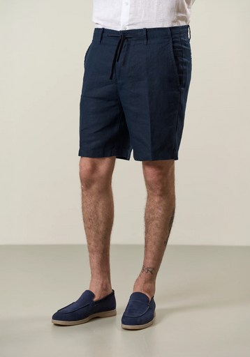 Bermuda blu lino coulisse