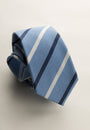 Cravatta azzurra-blu regimental seta-cotone