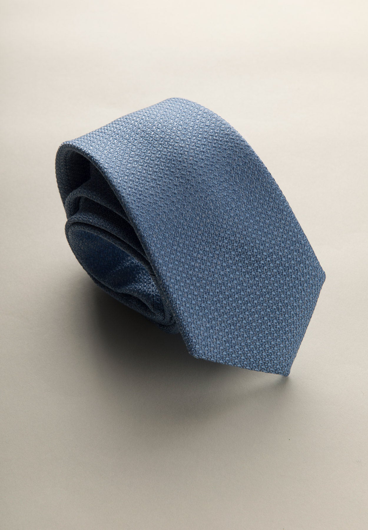Dark blue tie weave silk cotton