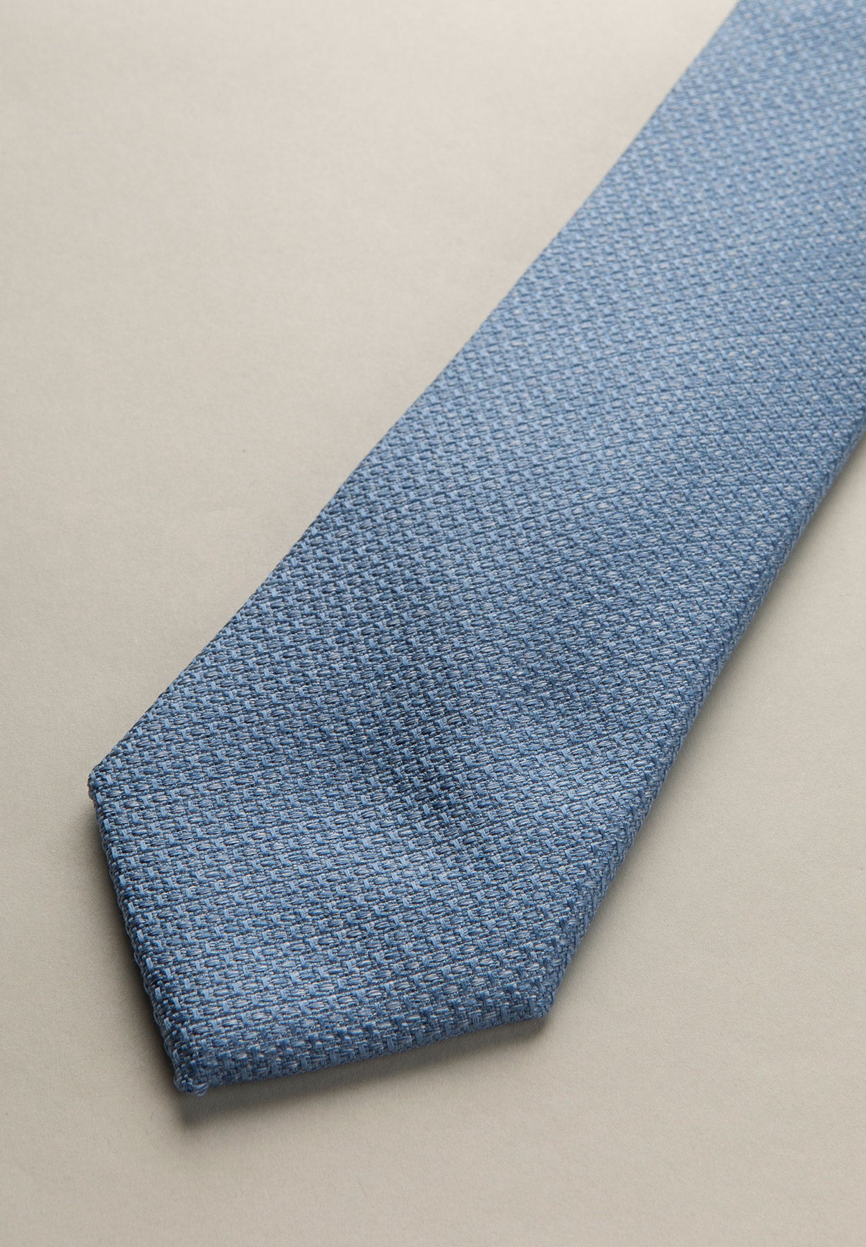 Dark blue tie weave silk cotton