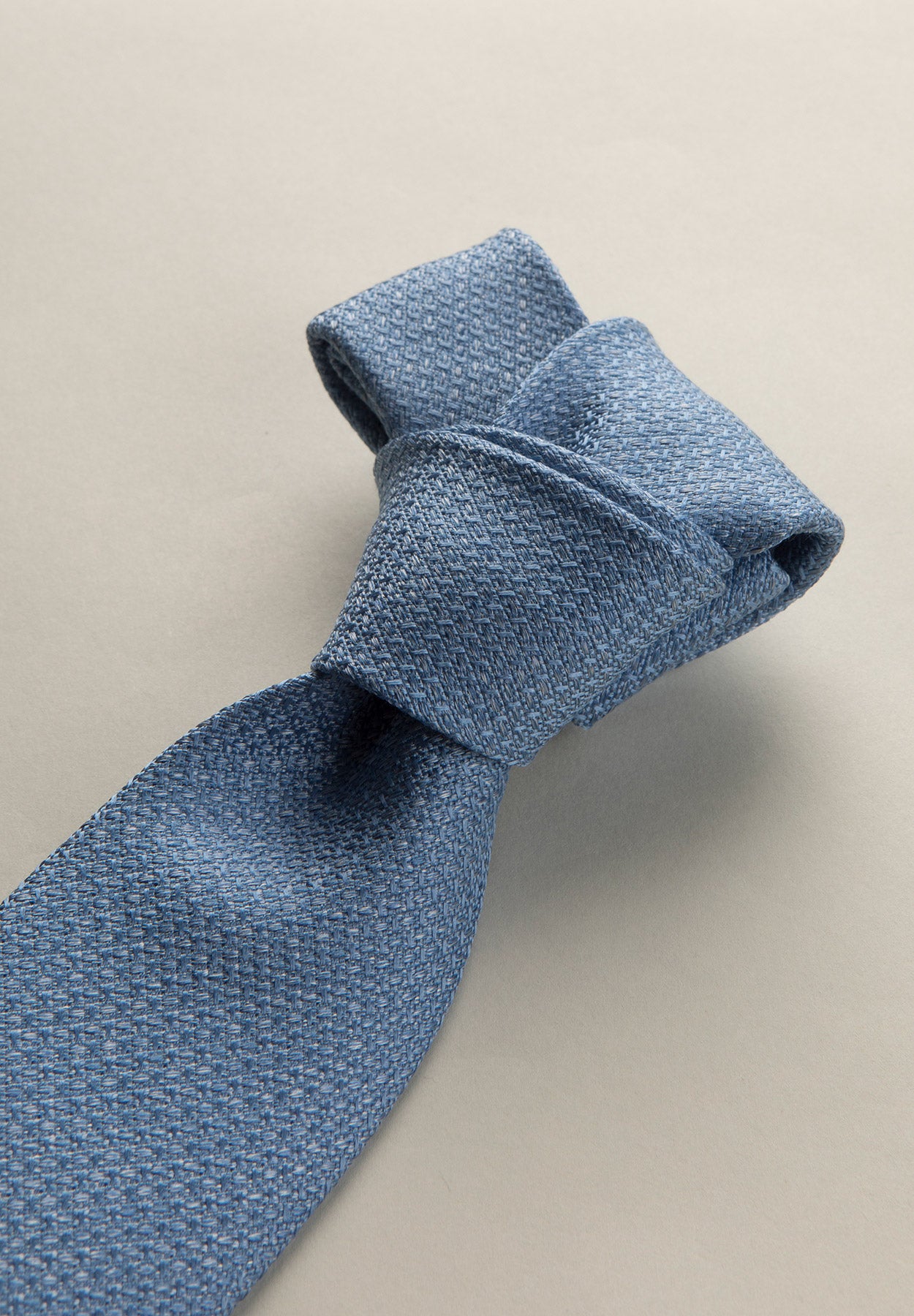 Cravatta azzurro scuro armatura seta cotone