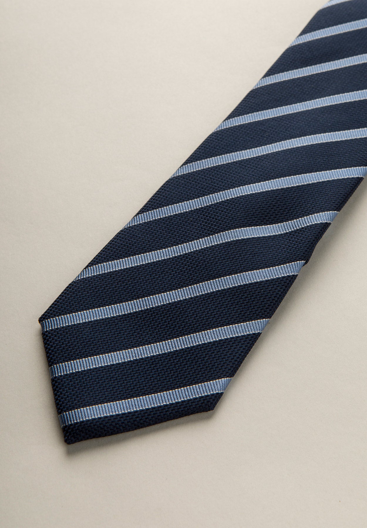 Dark blue tie regimental silk