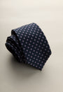 Dark blue tie polka dots and diamond wisteria silk