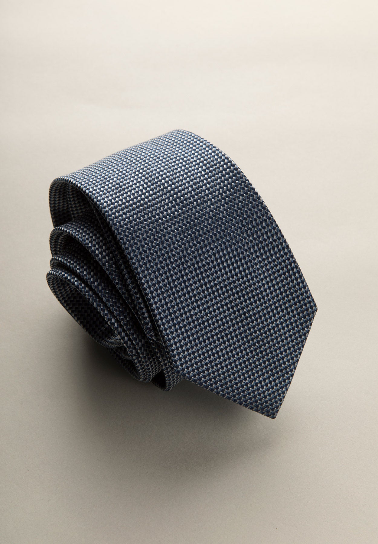 Dark blue tie weave greche silk