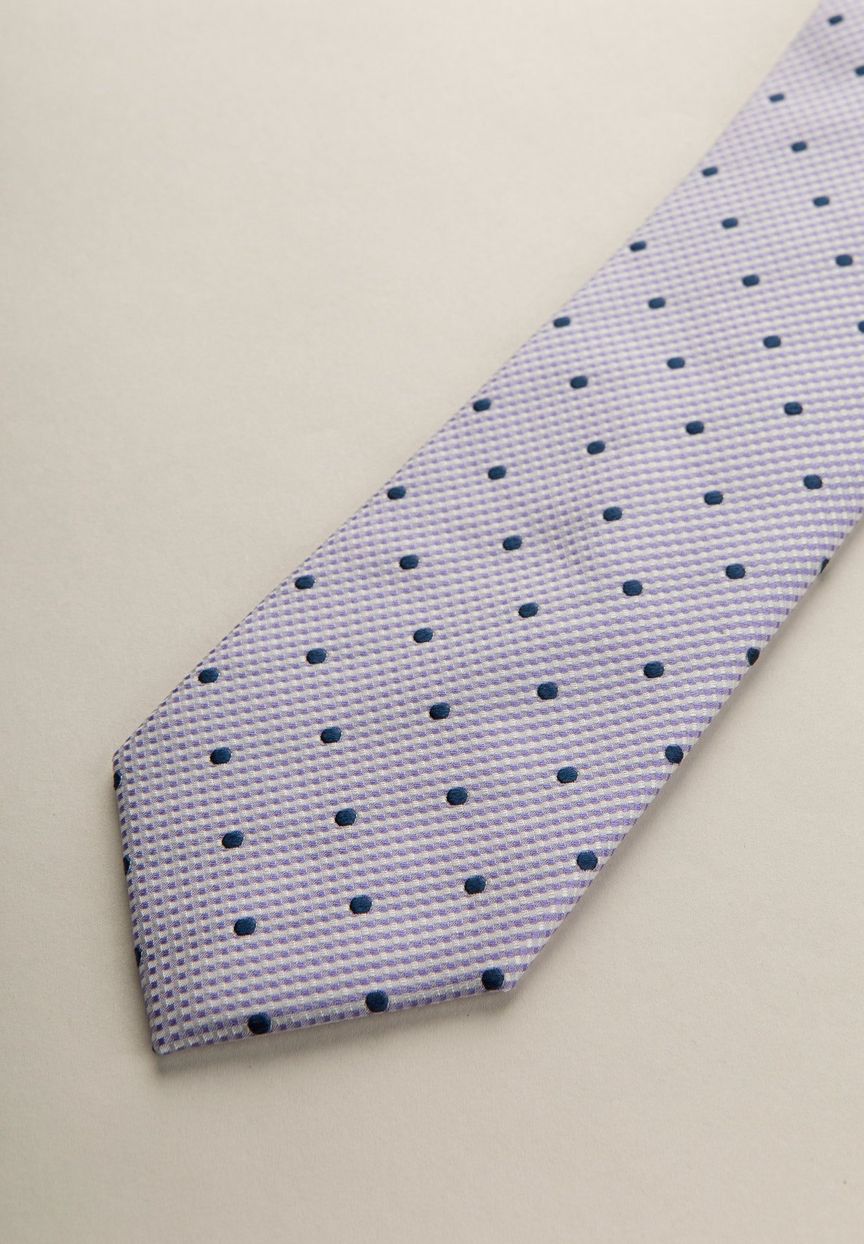 Tie wisteria micro-dots blue silk