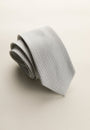 Pearl gray tie diagonal weave silk