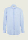Camicia bianca azzurra bacchettina cotone No-Stiro slim fit