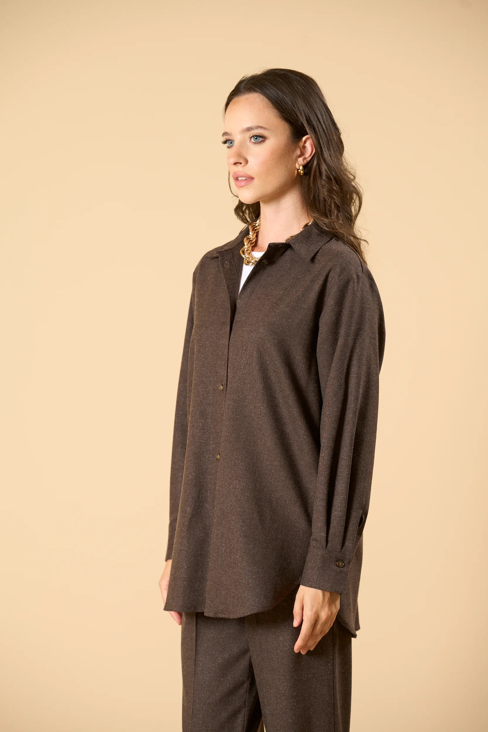 Camicia marrone scuro over Angelico 4