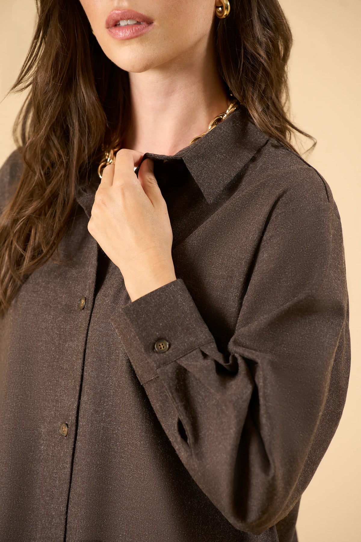 Camicia marrone scuro over