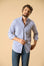 Camicia blu bianco bacchettina botton-down cotone regular fit