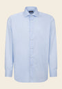 Camicia azzurra bianca bacchettina cotone comfort fit-Angelico