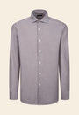 Camicia marrone oxford cotone slim fit-Angelico