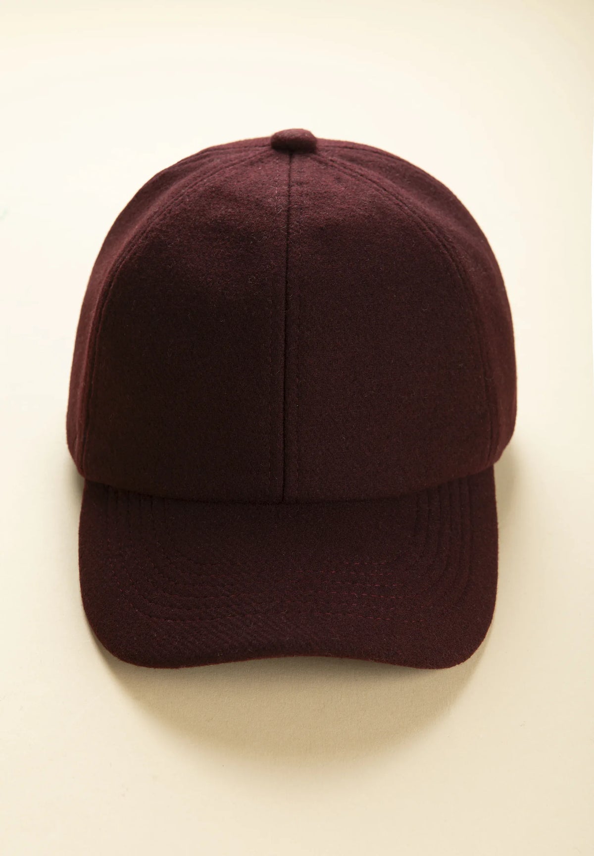 Cappello baseball bordeaux misto lana