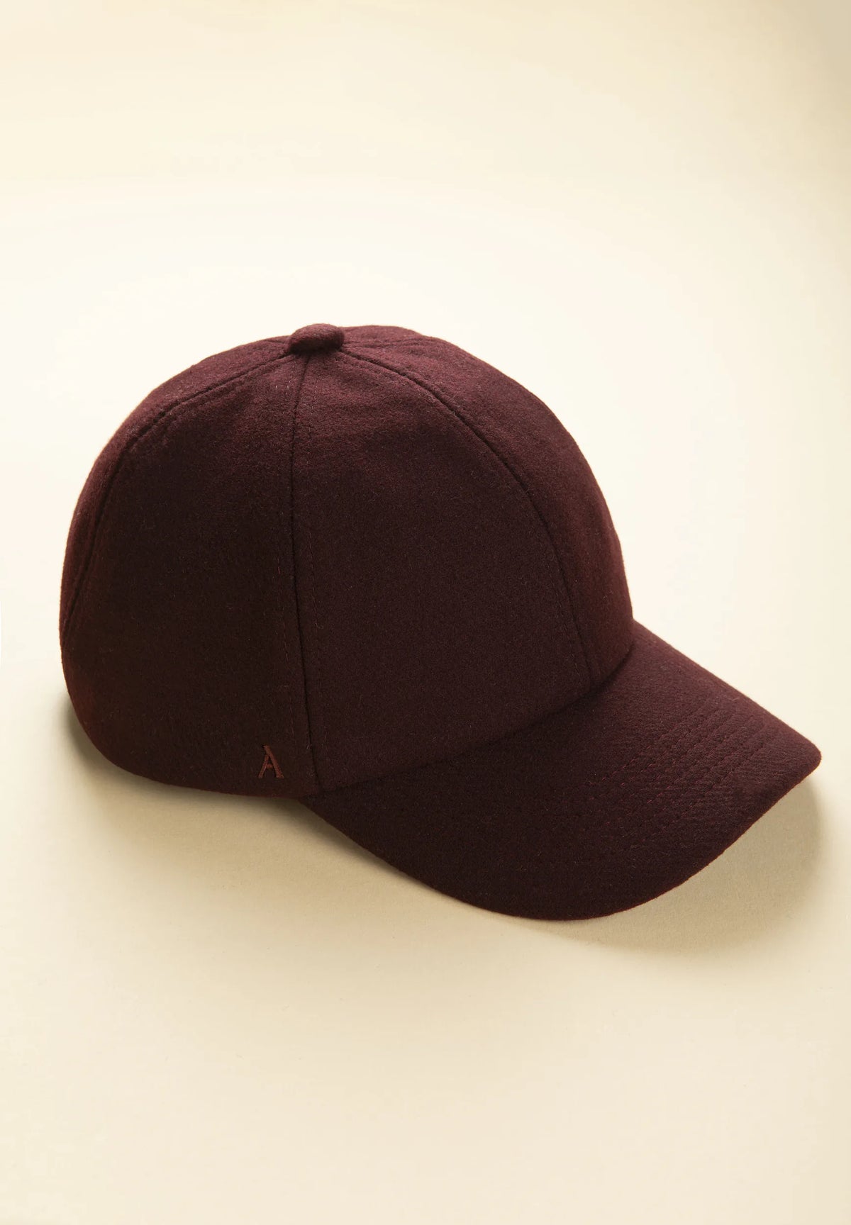 Cappello baseball bordeaux misto lana