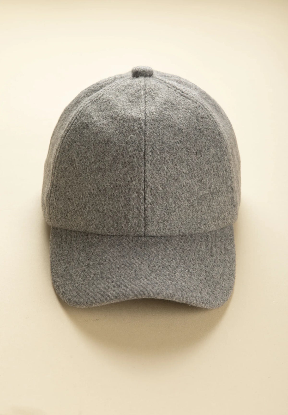 Cappello baseball grigio chiaro misto lana