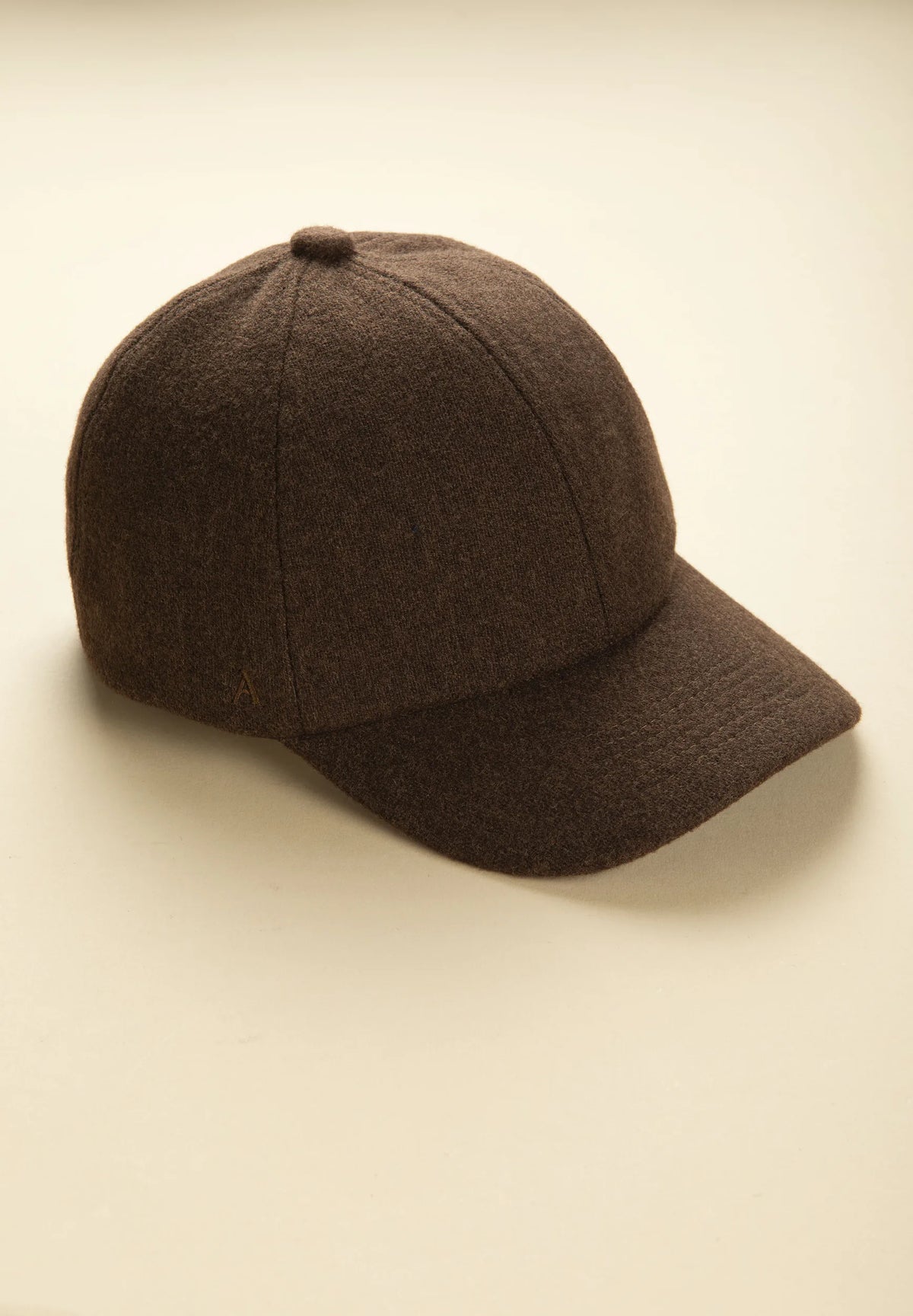 Cappello baseball marrone misto lana