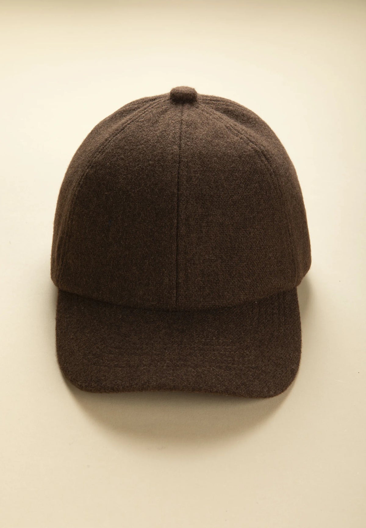 Cappello baseball marrone misto lana