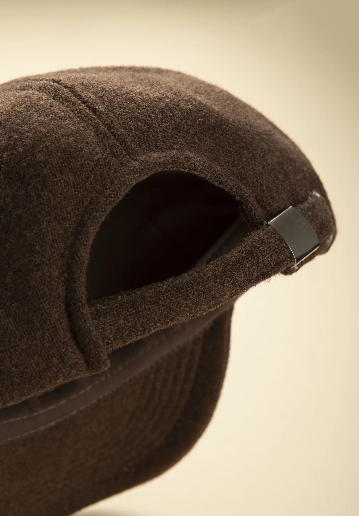 Cappello baseball marrone misto lana