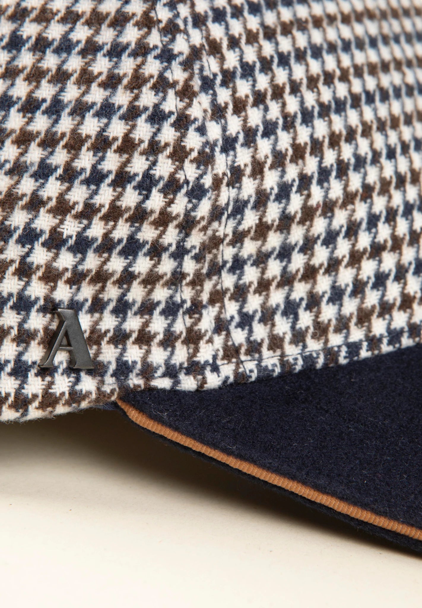 Cappello baseball blu pied de poule misto lana-Angelico