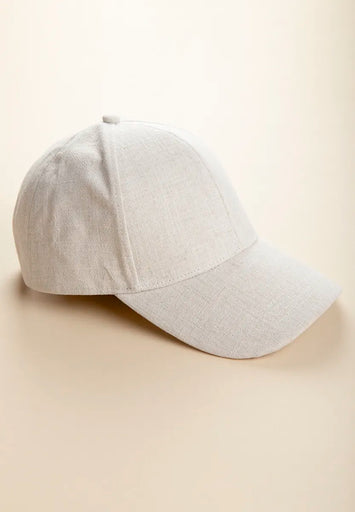 Cappello baseball ecrù misto lino