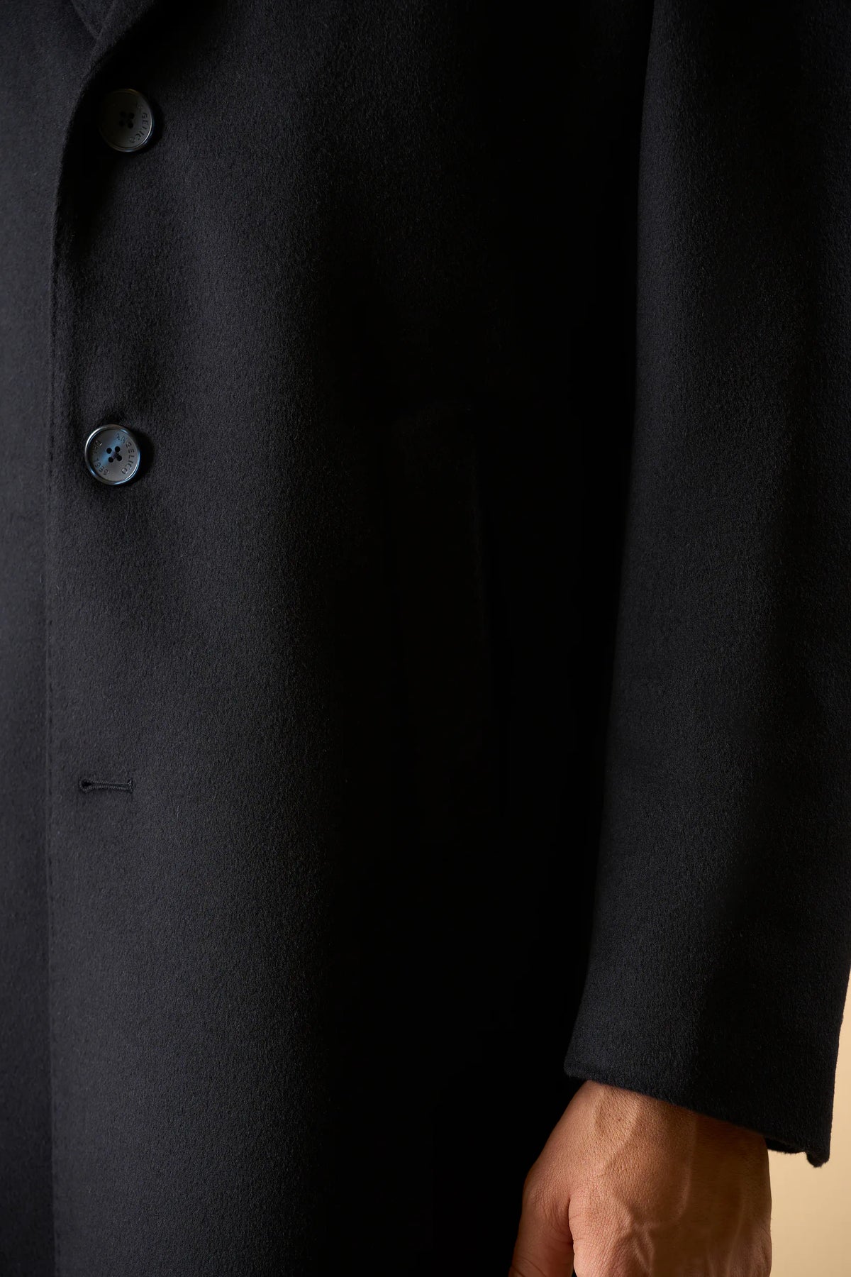 Cappotto blu misto cashmere fintino removibile