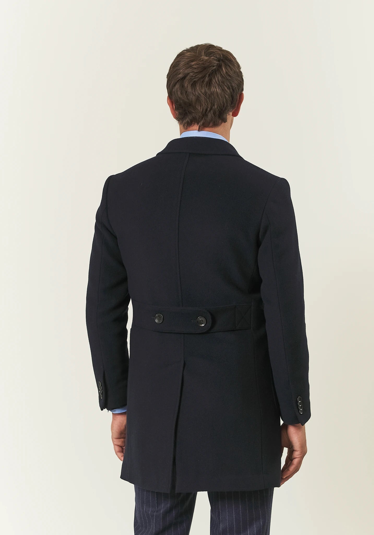 Cappotto blu doppiopetto misto lana resca-Angelico