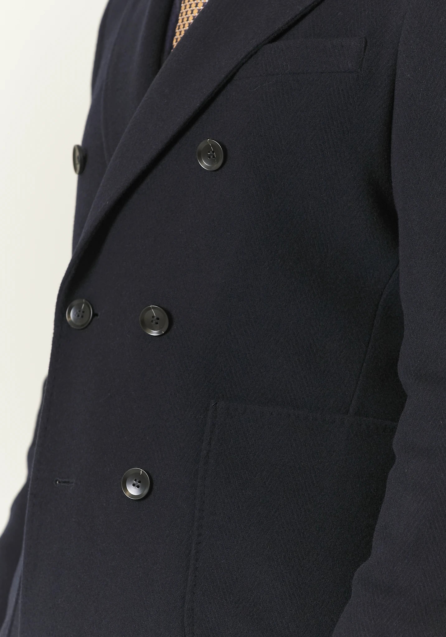 Cappotto blu doppiopetto misto lana resca-Angelico