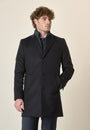 Cappotto blu misto cashmere pettorina staccabile-Angelico