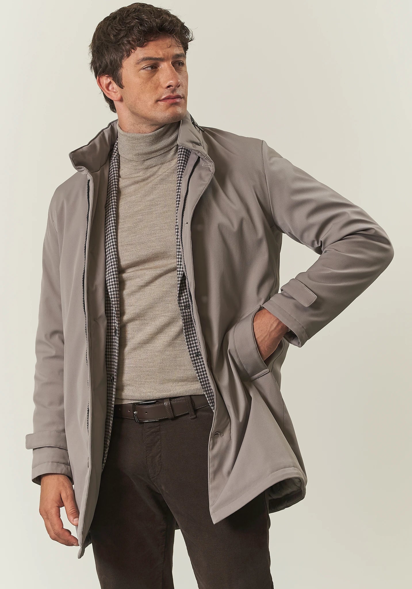 Cappotto tecnico sabbia impermeabile pettorina staccabile-Angelico