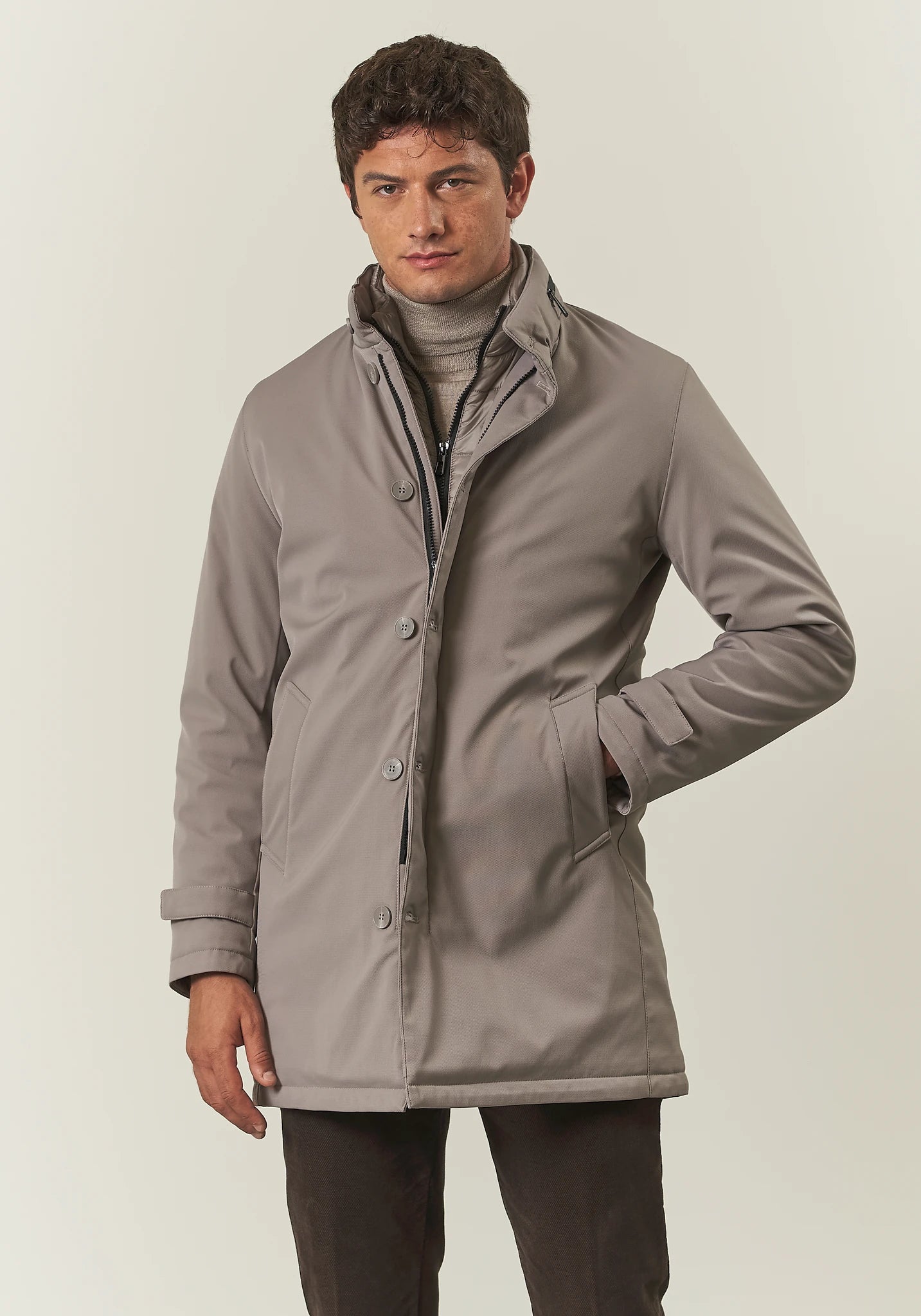 Cappotto tecnico sabbia impermeabile pettorina staccabile-Angelico