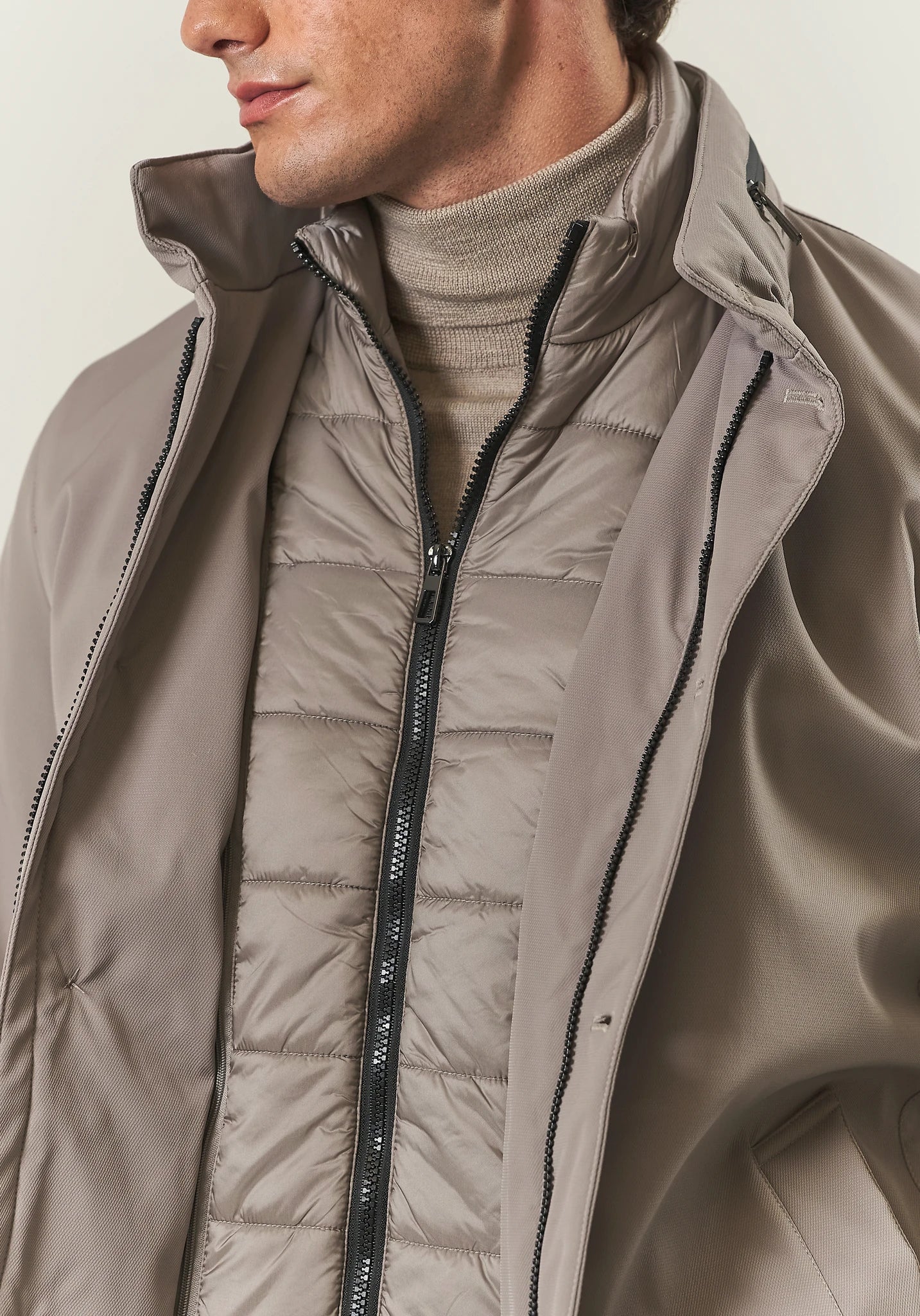 Cappotto tecnico sabbia impermeabile pettorina staccabile-Angelico