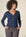 Cardigan blu lana merinos manica raglan-Angelico