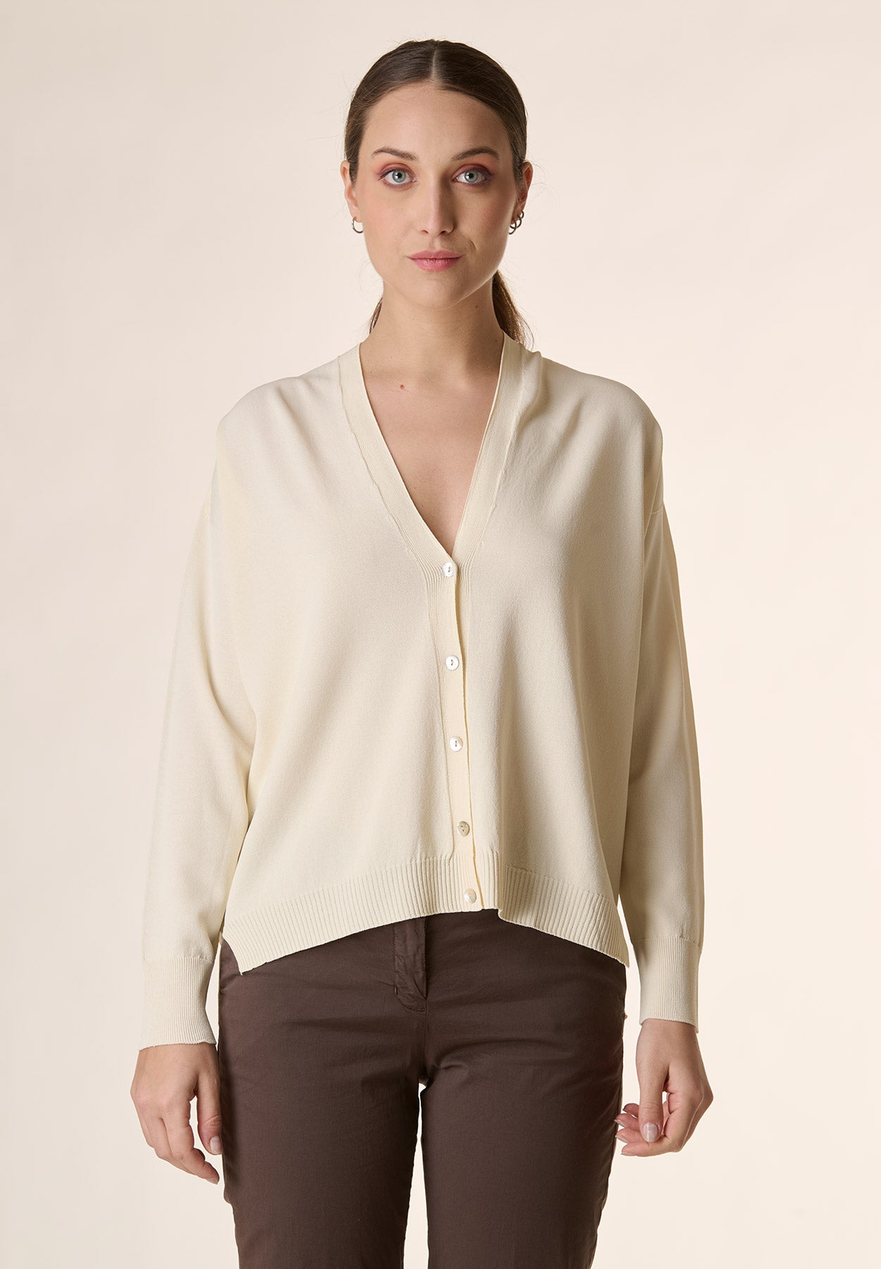 Cream cardigan with buttons