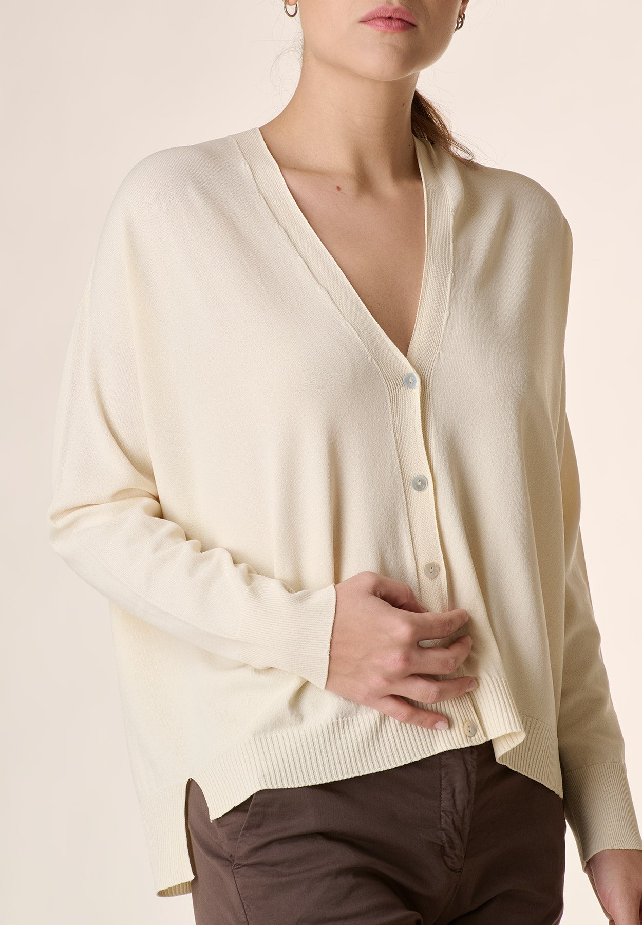 Cream cardigan with buttons